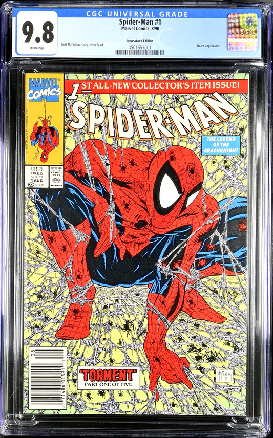 Spider-Man #1 (1990) CGC 9.8 NM/MT Unbagged Edition Iconic McFarlane Newsstand