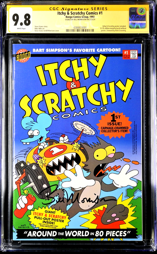 Itchy & Scratchy #1 (2024) CGC SS 9.8 Bill Morrison Signature Bongo The Simpsons