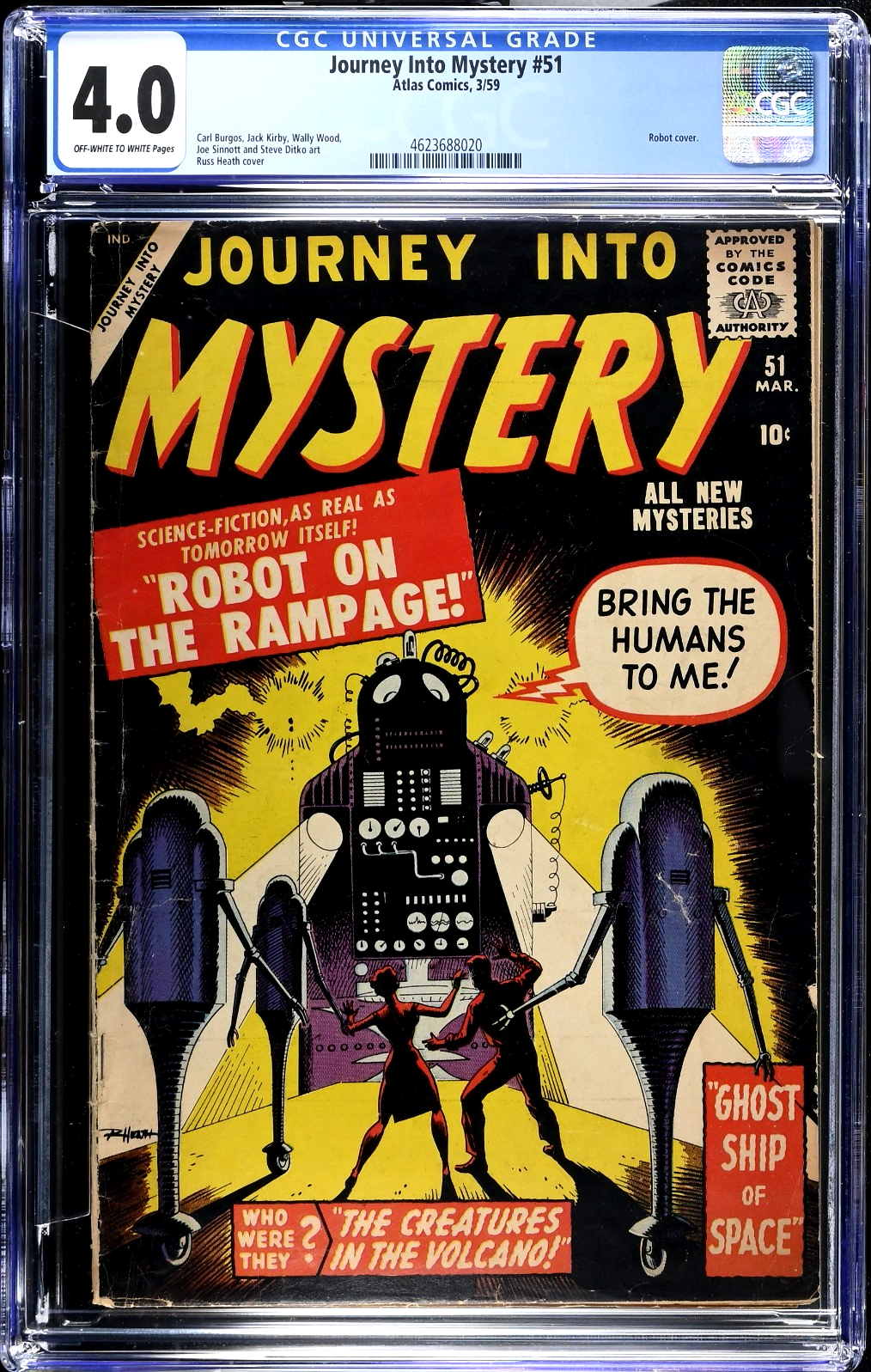 Journey into Mystery #51 (1959) CGC 4.0 VG OW/White Atlas Robot on Rampage RARE