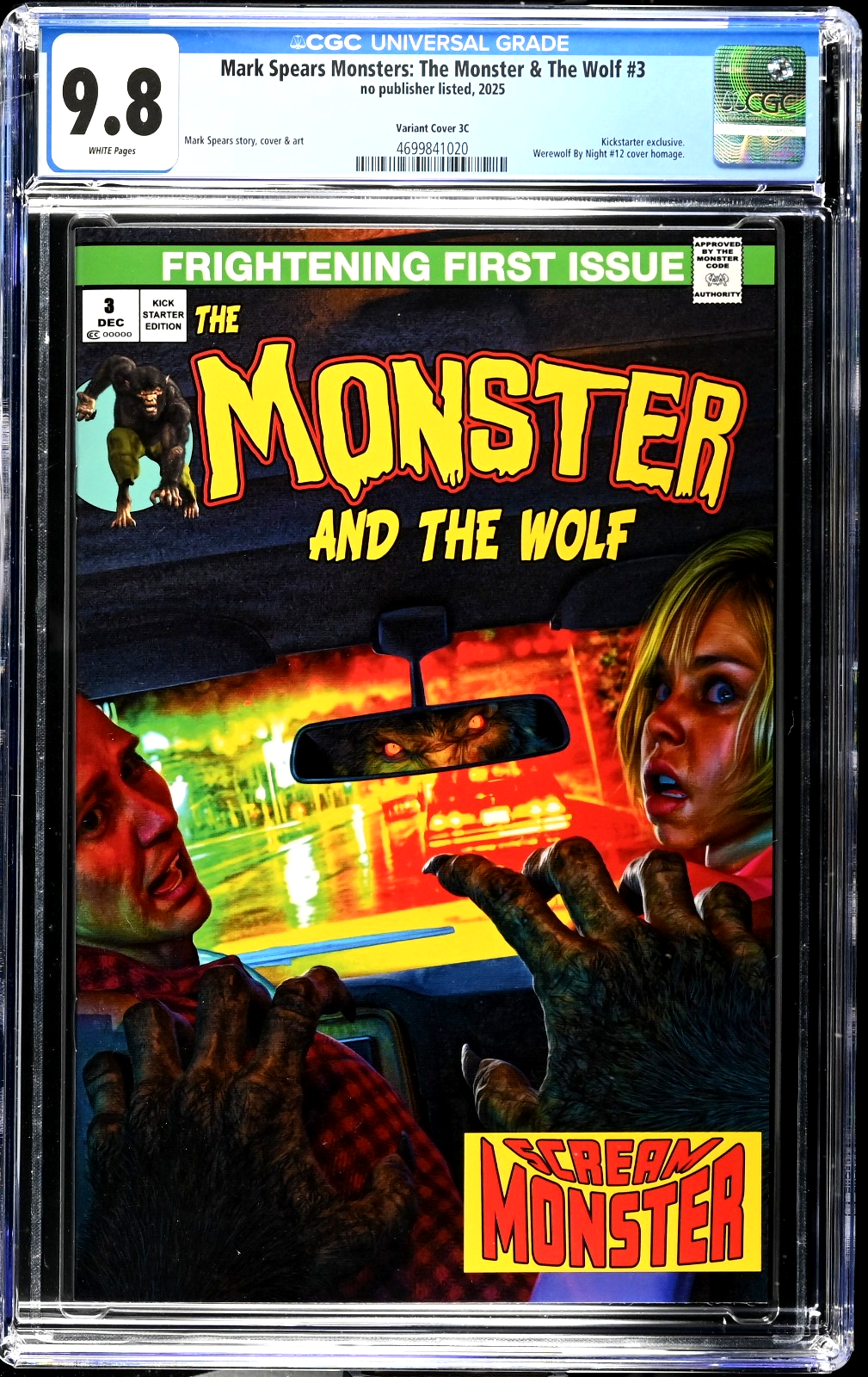 Mark Spears Monster & The Wolf #3 (2025) CGC 9.8 Kickstarter C Werewolf Night 12