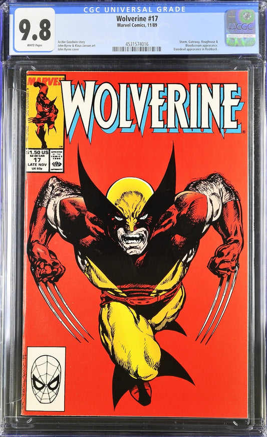 Wolverine #17 (1989) CGC 9.8 NM/MT White Pages Iconic Byrne Cover PC