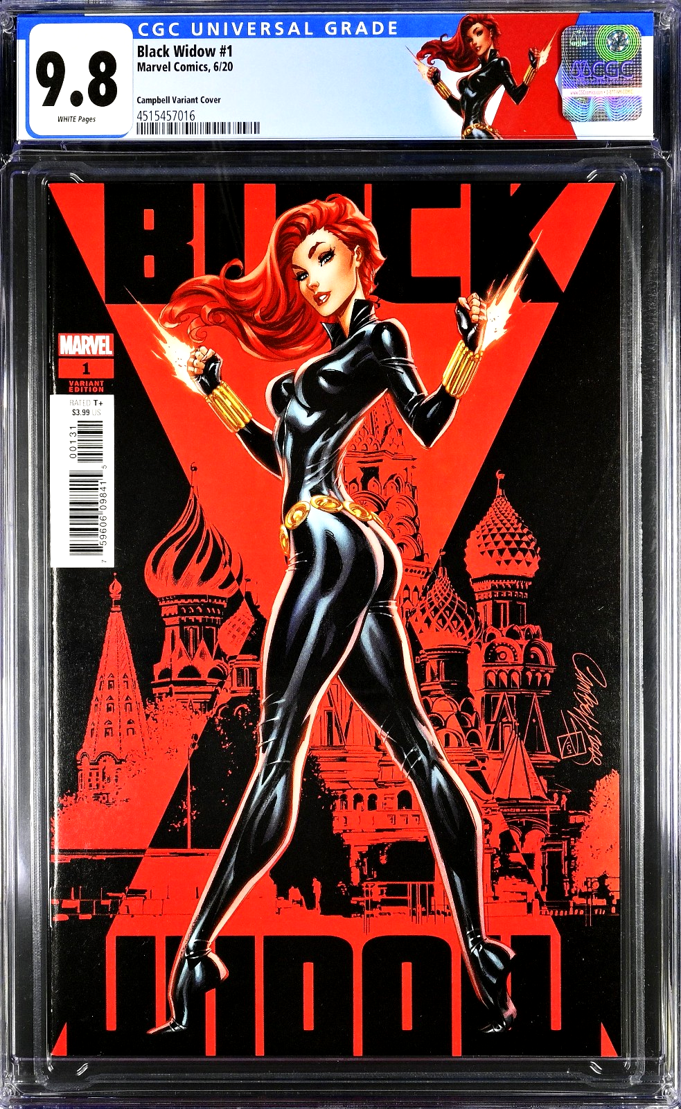 Black Widow #1 (2020) CGC 9.8 NM/MT Campbell Trade Variant Retire Custom Label
