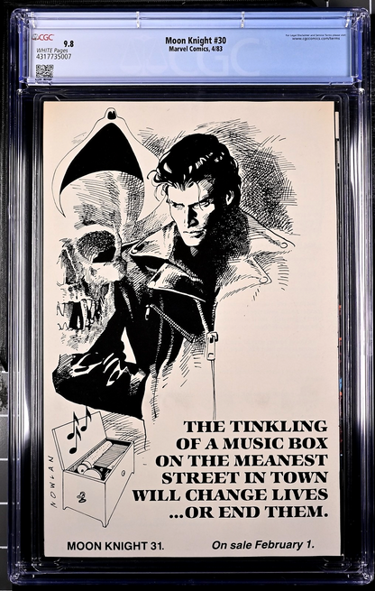 Moon Knight #30 (1983) CGC 9.8 WHITE Pages Sienkiewicz Werewolf By NIght Battle