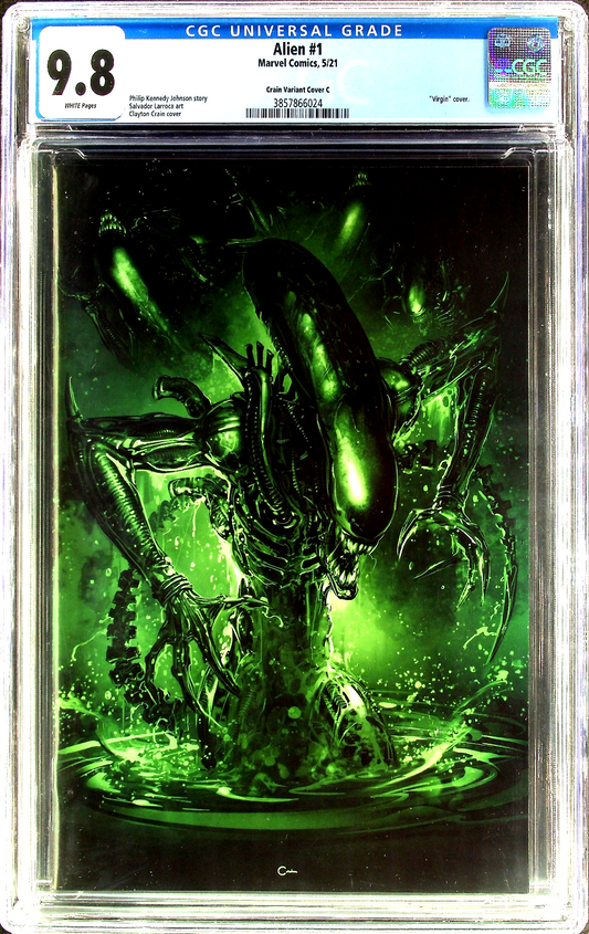Alien #1 (2021) CGC 9.8 NM/MT WHITE Clayton Crain Cover C Virgin