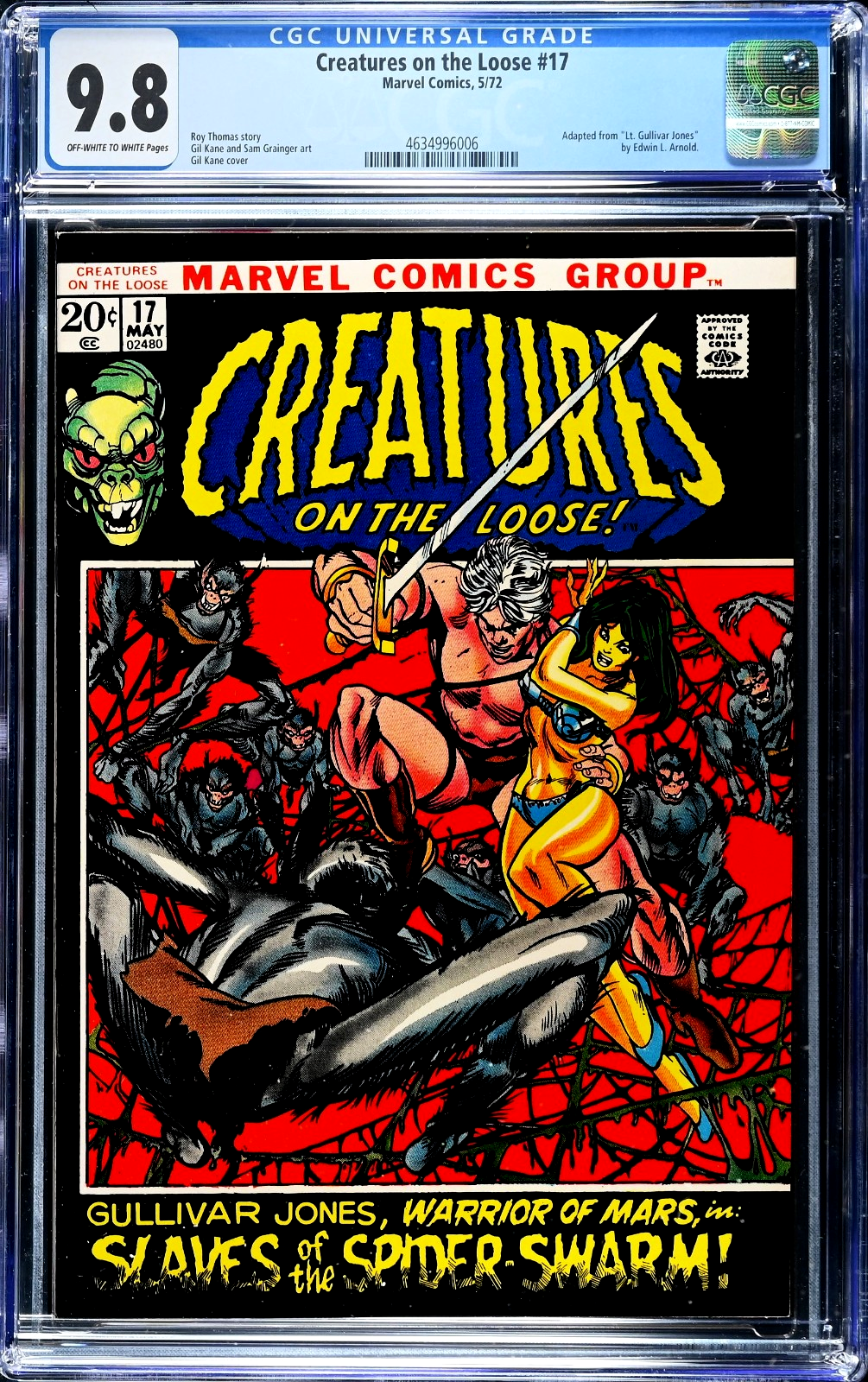 Creatures on the Loose #17 (1972) CGC 9.8 NM/MT OW/White Gil Kane Cvr TOP Graded