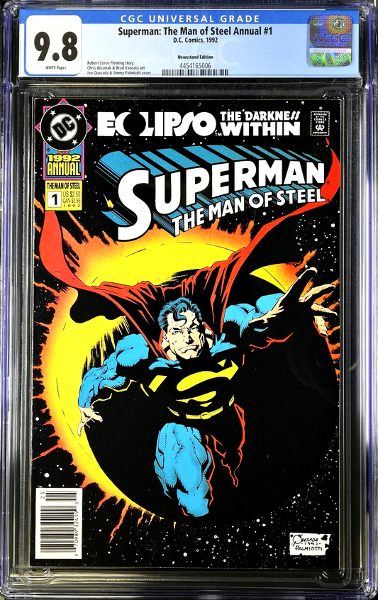 Superman The Man of Steel Annual #1 (1992) CGC 9.8 NM/MT Joe Quesada Newsstand