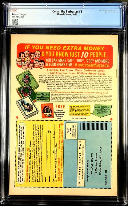 Conan the Barbarian #1 (1970) CGC 9.0 VF/NM WHITE KEY 1st Appearance & Origin