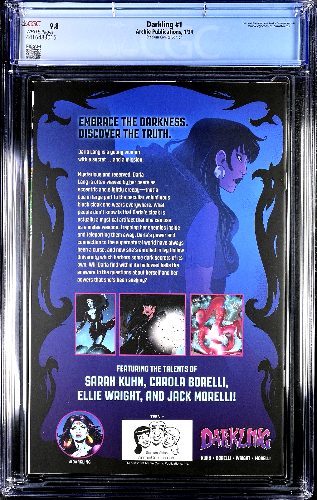 Darkling #1 (2024) CGC 9.8 NM/MT Stadium Comics Homage Timm Vampirella (LTD 250)