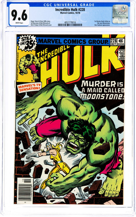 Hulk #228 (1978) CGC 9.6 NM+ WHITE Pgs Key 1st Karla Sofen Moonstone