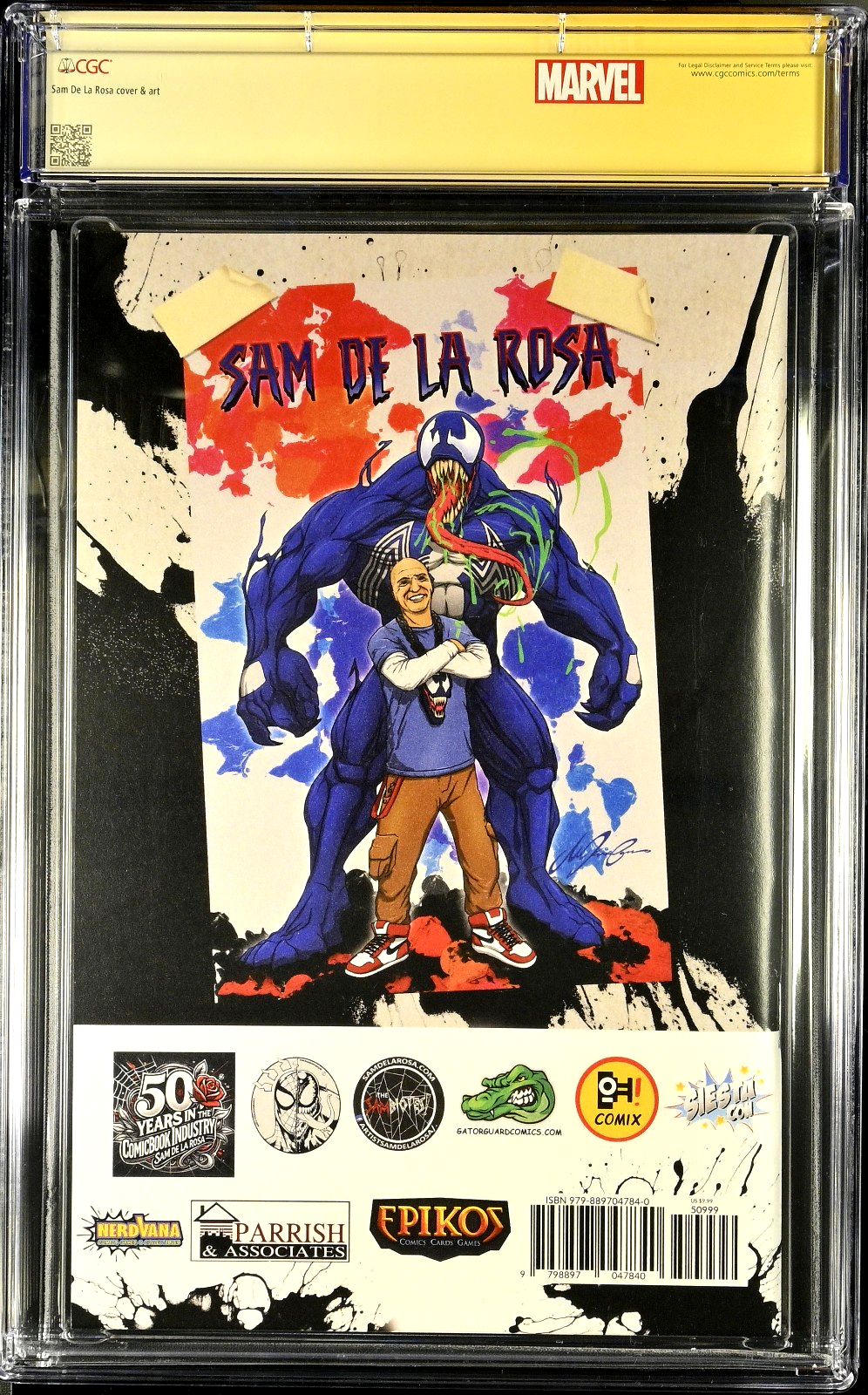 Sam de La Rosa Tribute #1 (2025) CGC 9.8 NM/MT SS Signed Venom Ltd 30/50 RARE PC