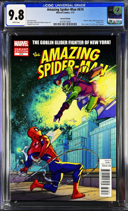 Amazing Spider-Man #674 (2012) CGC 9.8 Goblin Glider Fighter SS4 Homage Ltd 1:50