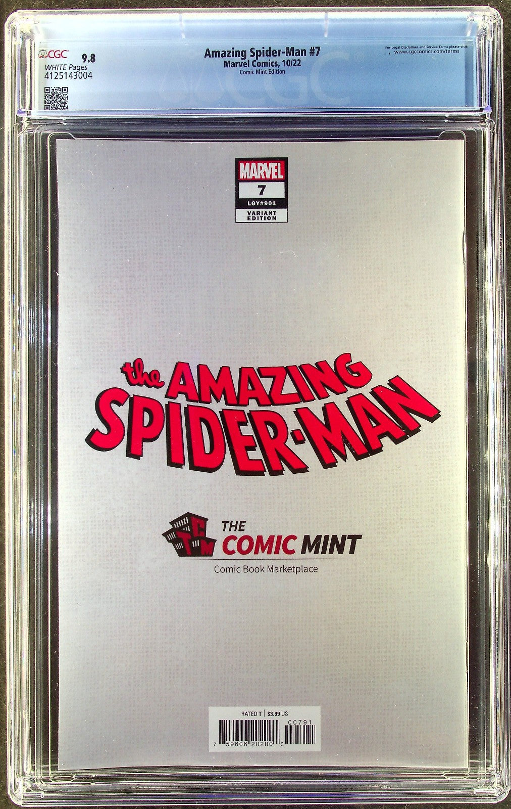 Amazing Spider-Man #7 (2022) CGC 9.8 NM/MT WHITE Barends Comic Mint COA #37/500