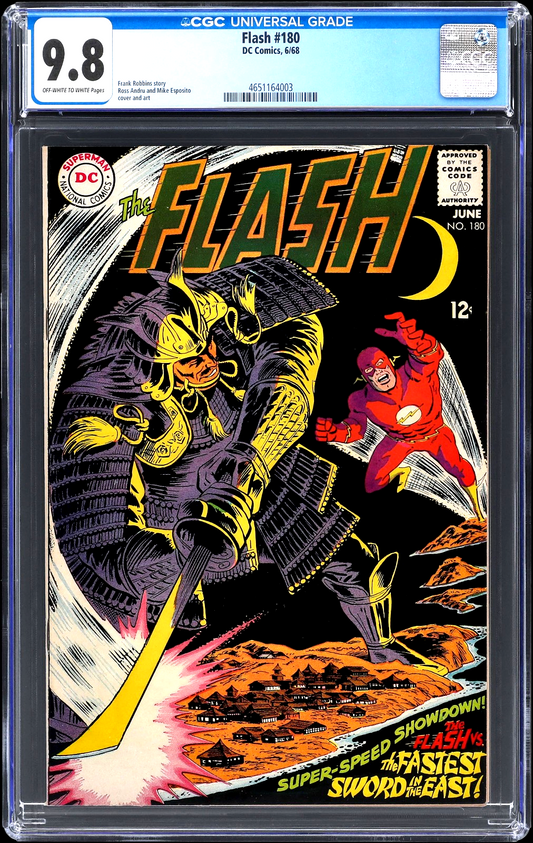 Flash #180 (1968) CGC 9. 8 NM/MT OW/White Flying Samurai Battle Top Grade 1 of 3