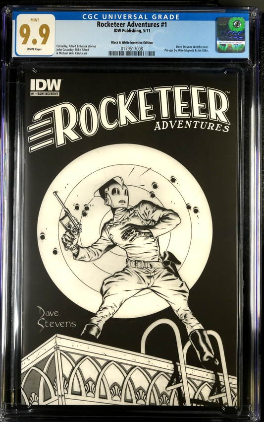 Rocketeer Adventures #1 (2011) CGC 9.9 Dave Stevens B&W LTD 1:25 RARE TOP 1 of 2