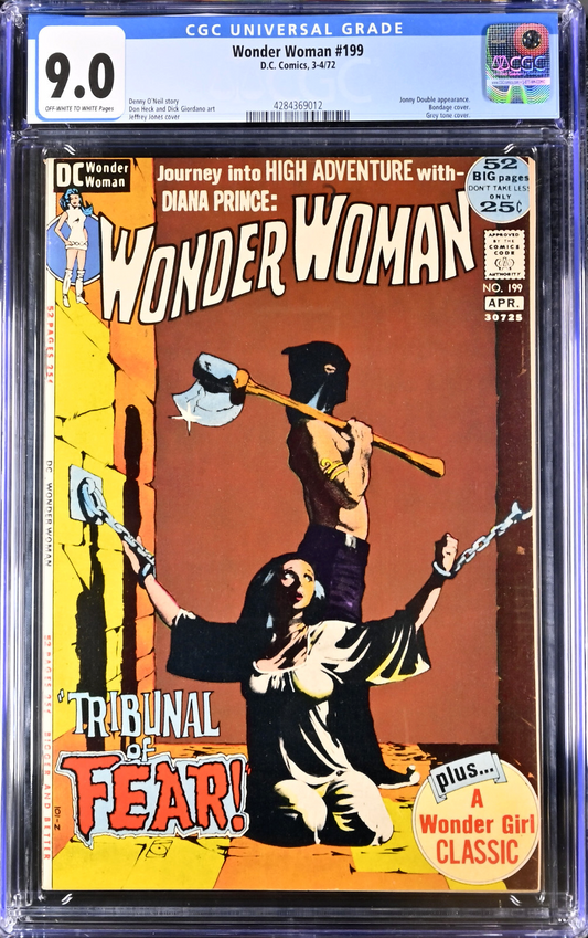 Wonder Woman #199 (1972) CGC 9.0 VF/NM OW White Jeffrey Jones Grey Tone Bondage