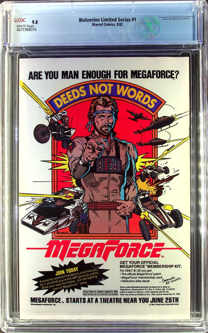 Wolverine Limited Series #1 (1982) CGC 9.8 NMMT WHITE Frank Miller Newsstand
