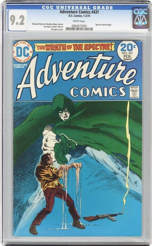 Adventure Comics #431 (1974) CGC 9.2 NM- WHITE KEY 1st Aparo Silver Age Spectre