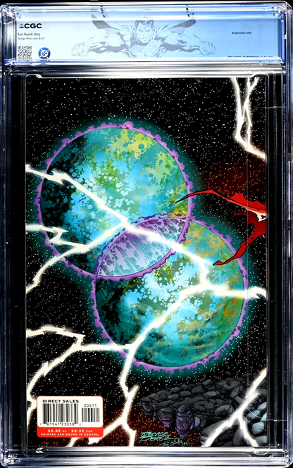 Avengers / JLA #4 (2004) CGC 10 GEM MINT Superman Battle Damage Custom Label PC
