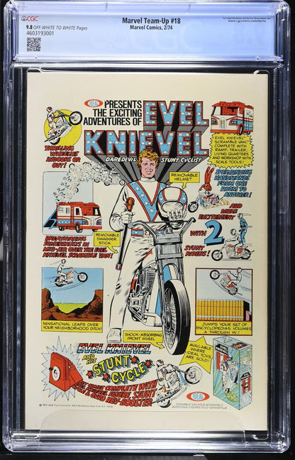 Marvel Team-Up #18 (1974) CGC 9.8 NM/MT OW/White The Human Torch vs. Hulk Battle