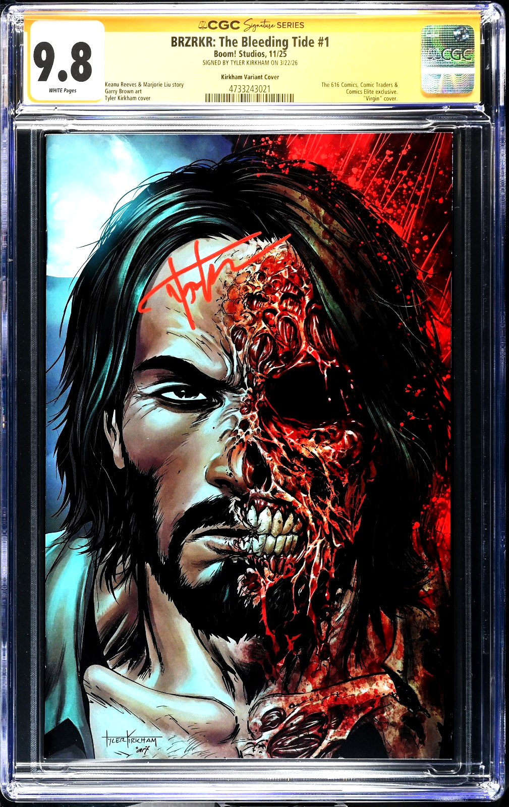 BRZRKR: The Bleeding Tide #1 (2025) CGC SS 9.8 NM/MT Signed Tyler Kirkham Virgin