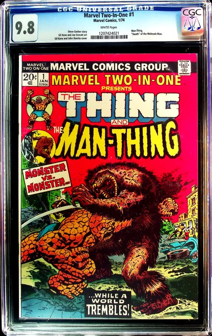 Marvel Two-In-One #1 (1974) CGC 9.8 NM/MT WHITE KEY Thing vs. Man-Thing Battle