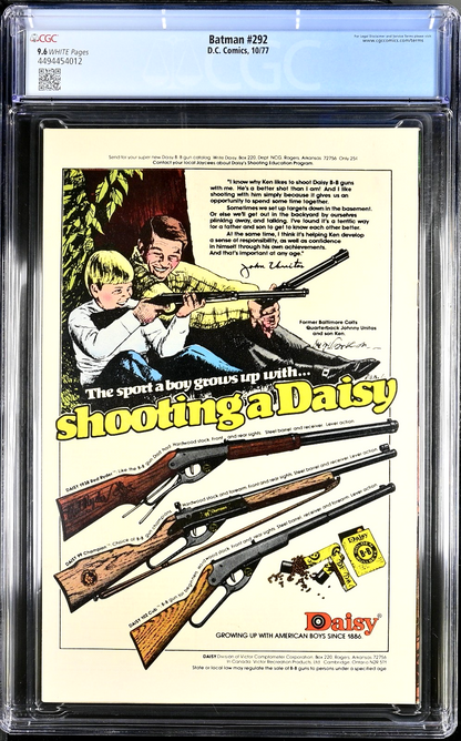 Batman #292 (1977) CGC 9.6 NM+ White Pages Jim Aparo Riddler Cover