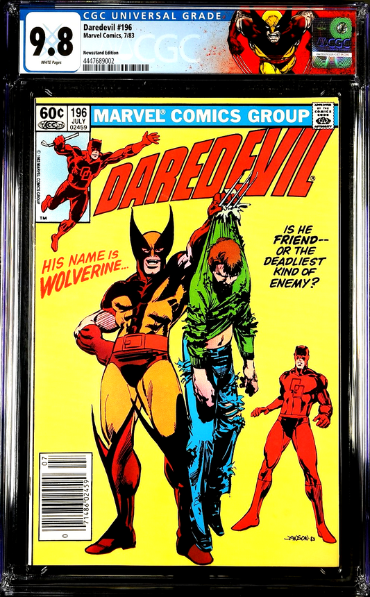 Daredevil #196 (1983) CGC 9.8 NM/MT WHITE Newsstand Wolverine Custom Label