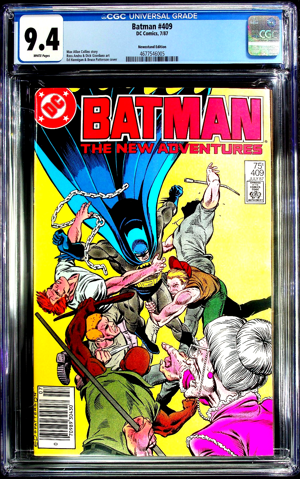 Batman #409 (1987) CGC 9.4 NM White Newsstand Edition (WTC/BT)