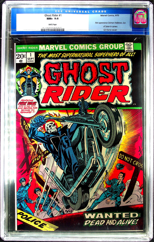 Ghost Rider #1 (1973) CGC 9.6 WHITE KEY 1st Daimon Hellstrom Son Satan OLD Label