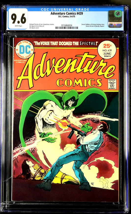 Adventure Comics #439 (1975) CGC 9.6 NM+ WHITE Pages Jim Aparo Spectre Cover