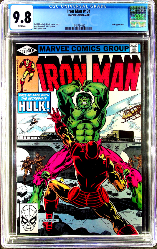 Iron Man #131 (1980) CGC NM/MT 9.8 WHITE Classic Layton Hulk Battle Cover