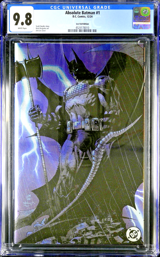 Absolute Batman #1 (2024) CGC 9.8 NM/MT White Pages Jim Lee Foil Variant