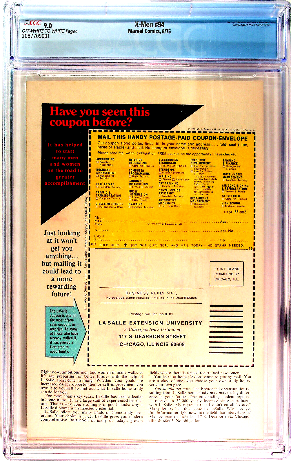 X-Men #94 (1975) CGC VF/NM 9.0 OW White 1st Monthly Issue & 2nd App New X-Men