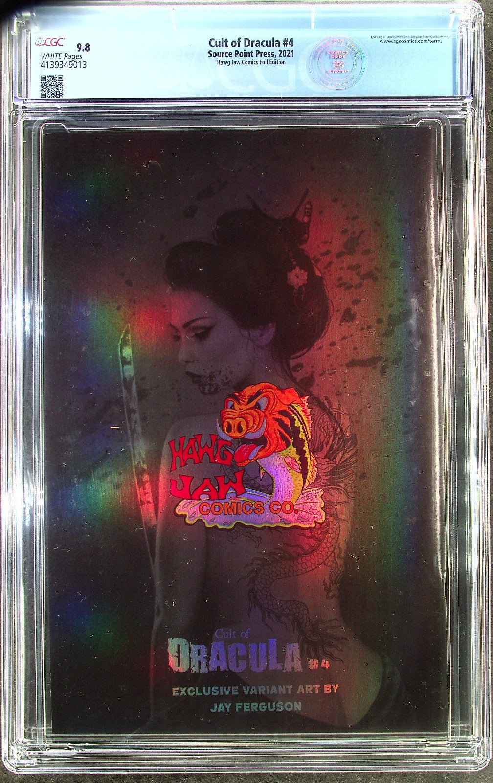 Cult Of Dracula #4 (2021) CGC 9.8 NM/MT Hawg Jaw Exclusive Jay Ferguson LTD 100