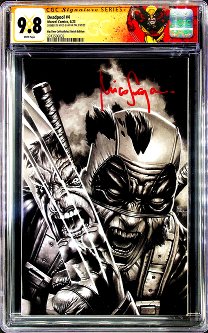 Deadpool #4 (2024) CGC SS 9.8 BTC Sketch Mico Suayan Sign Virgin Hulk 340 Homage