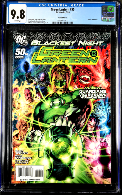 Green Lantern #50 (2010) CGC 9.8 NM/MT Jim Lee 1:25 Blackest Night Cover HTF