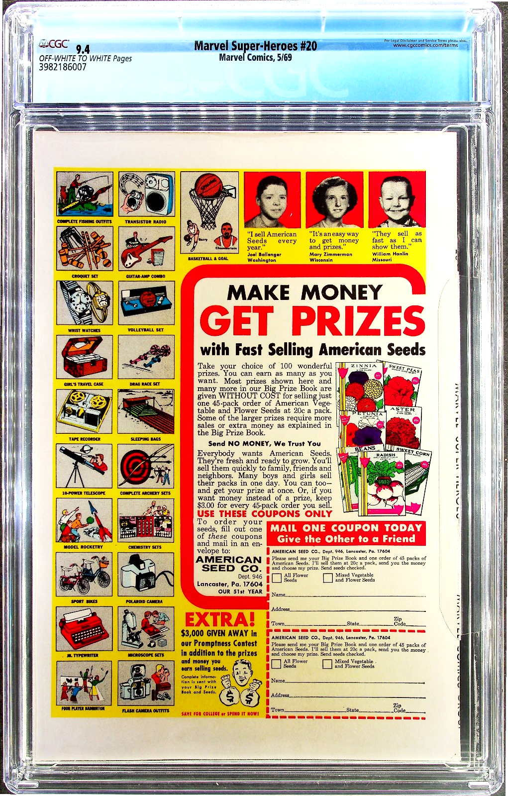 Marvel Super-Heroes #20 (1969) CGC 9.2 NM OW/W KEY Solo Doctor Doom 1st Valeria