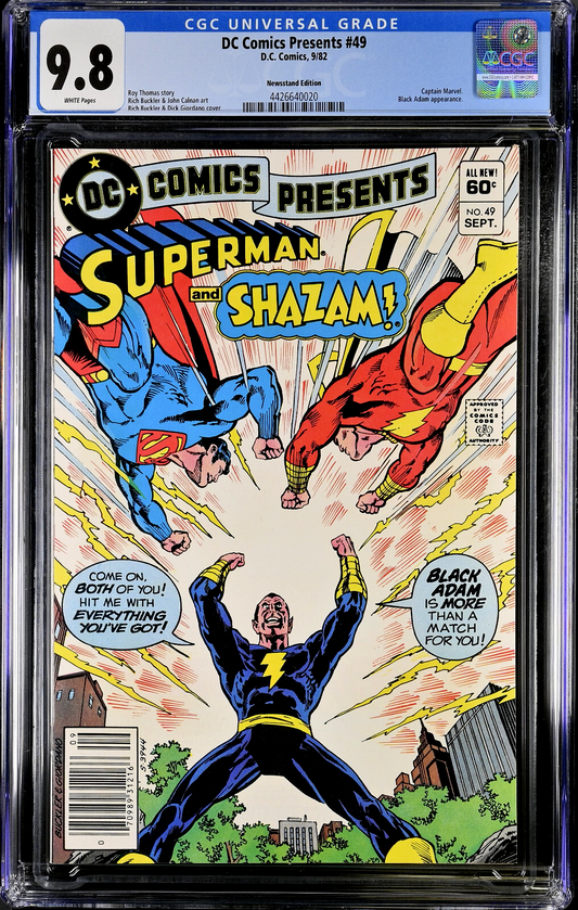 DC Comics Presents #49 (1982) CGC 9.8 NM/MT WHITE Black Adam Newsstand Rare HTF
