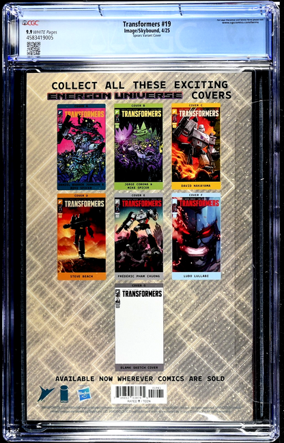 Transformers #19 (2025) CGC 9.9 MINT White Mark Spears C2E2 Virgin LTD 700