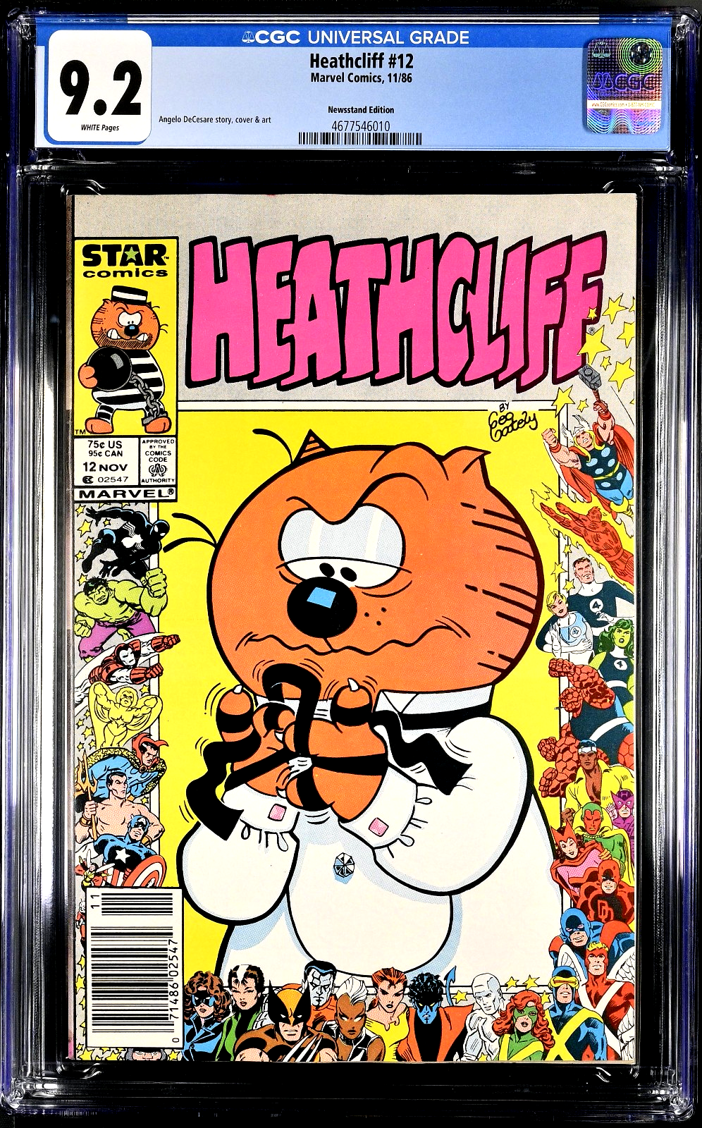 Heathcliff #12 (1986) CGC 9.2 NM- Newsstand 25th Anniversary Edition (WTC/BT)