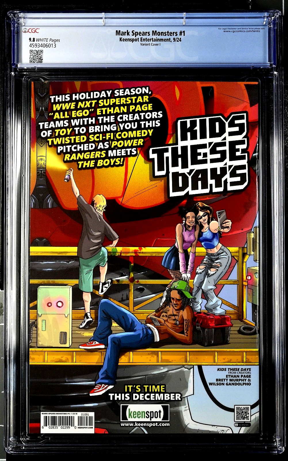 Mark Spears Monsters #1 (2024) CGC 9.8 NM/MT Cover I X-Men 141 Homage Ltd 1:50