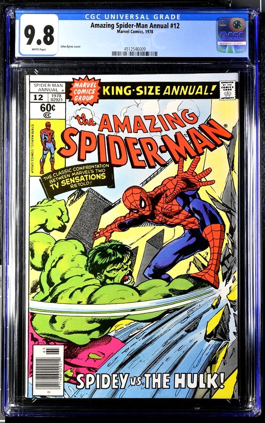 Amazing Spider-Man Annual #12 (1978) CGC 9.8 NM/MT WHITE Byrne Hulk Battle Cover