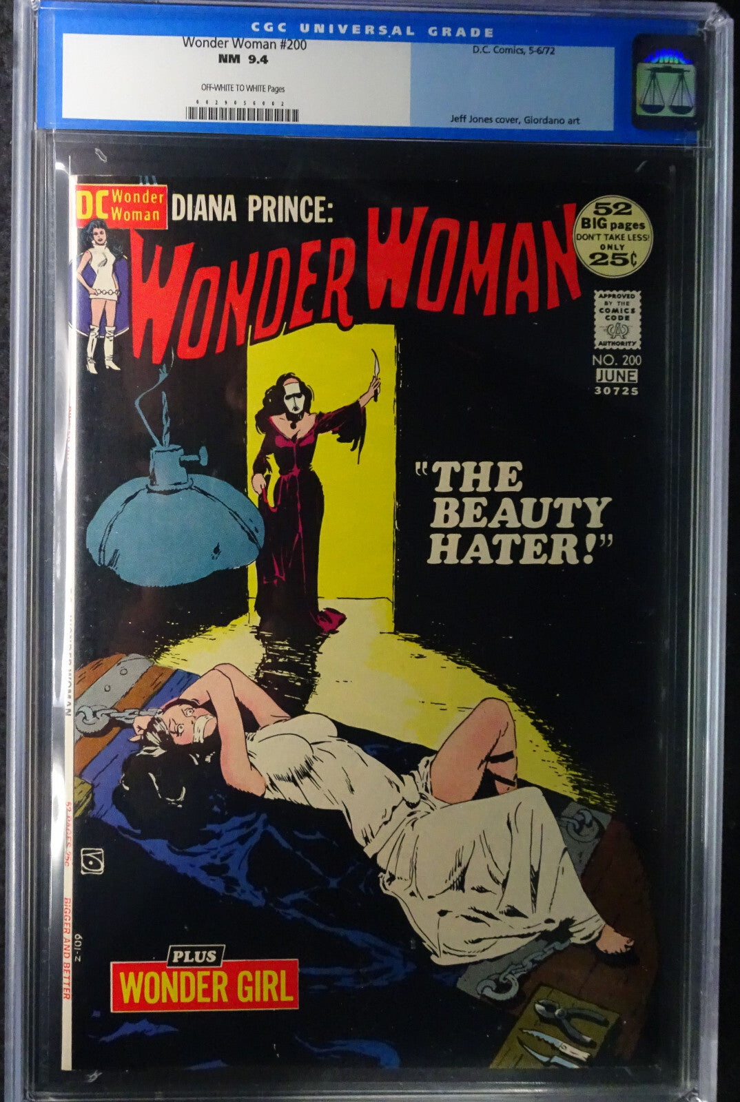 Wonder Woman #200 (1972) CGC 9.4 NM OW WHITE Jones Bondage Cover Old Label