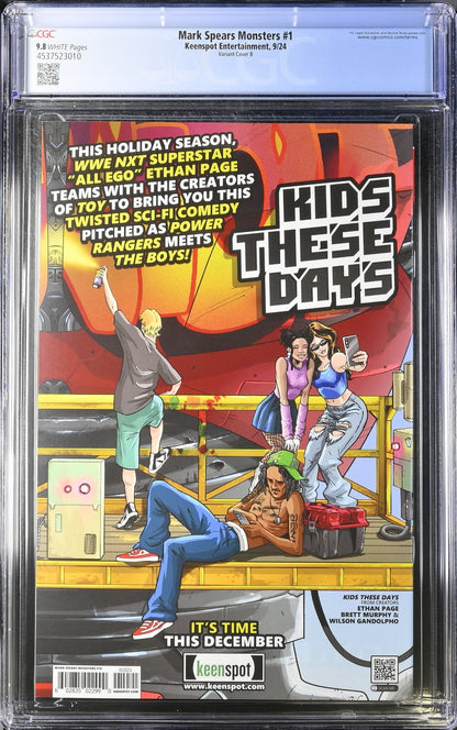 Mark Spears Monsters #1 (2024) CGC 9.8 NM/MT Cover B Dracula Dripping Blood PC