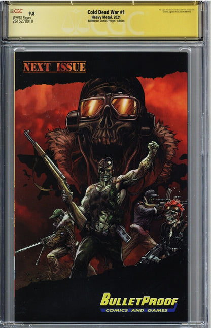 Cold Dead War #1 (2021) CGC 9.8 NM/MT SS Johnny Desjardins Virgin Sketch Glow