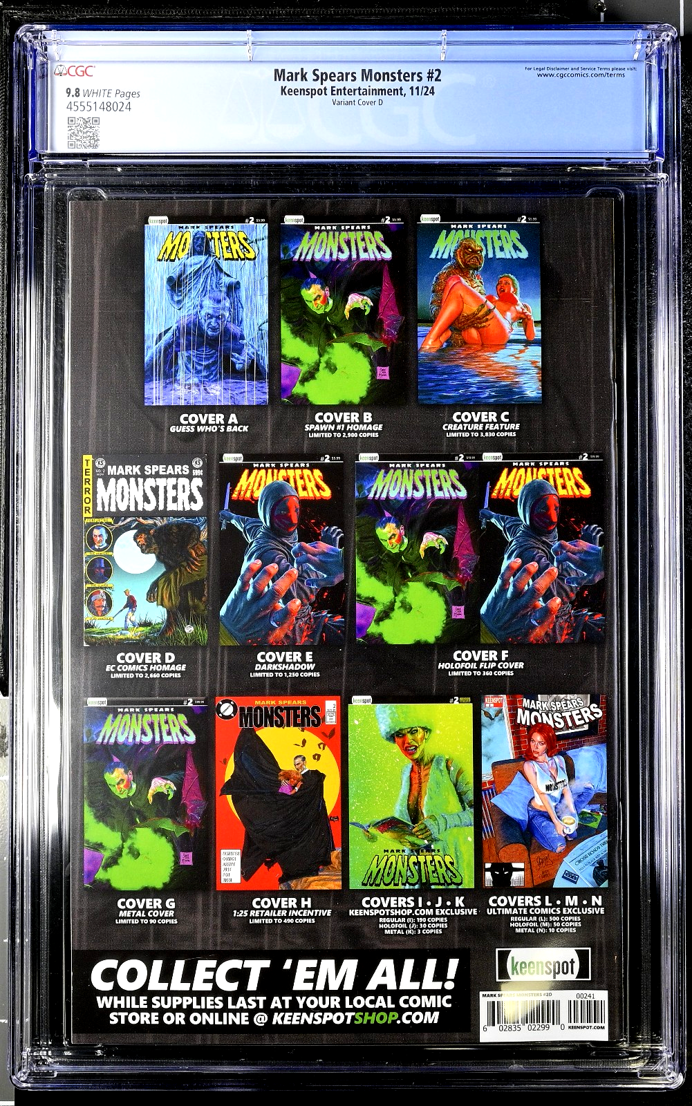 Mark Spears Monsters #2 (2024) CGC 9.8 NM/MT Tales Crypt 46 Homage Vintage Cover
