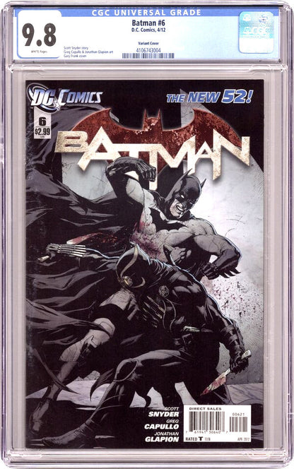 Batman #6 (2012) CGC 9.8 NM/MT WHITE Key 1st Court of Owls Gary Frank Ltd 1:25