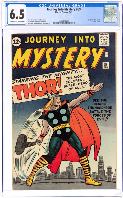 Journey Into Mystery #89 (1963) CGC 6.5 FN+ OW White KEY Origin Kirby Iconic Cvr
