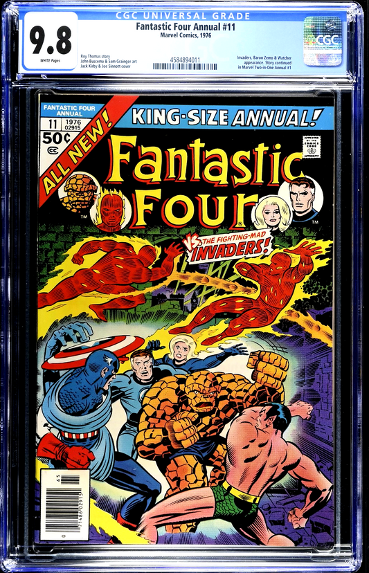 Fantastic Four Annual #11 (1976) CGC 9.8 NM/MT WHITE Kirby Invaders Battle Cover