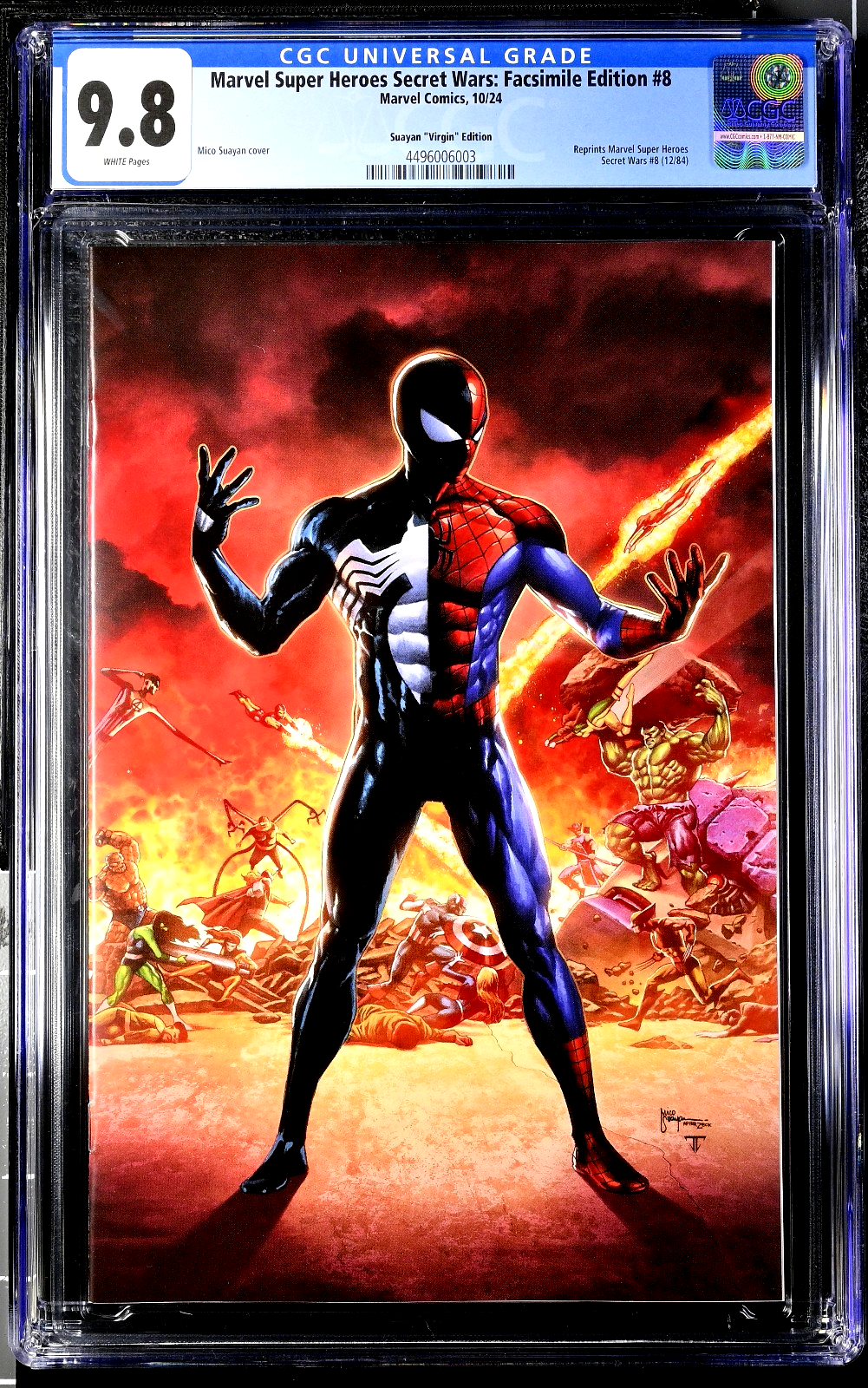 Marvel Super Heroes Secret Wars #8 (2024) CGC 9.8 Facsimile Mico Suayan Virgin